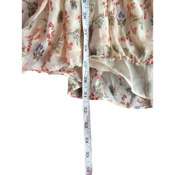 Karlie Women's Shear Floral Cream Short Dress - Picture 7 of 8